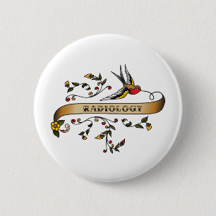 Badge Rond 5 Cm Hirondelle et rouleau avec la radiologie