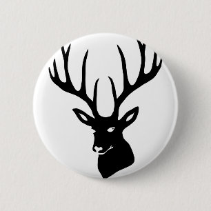 Badge Rond 5 Cm Hirsch Geweih Hirschgeweih Wild Elch Reh Stag