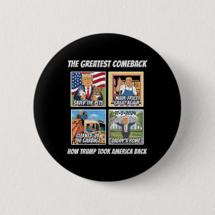 Badge Rond 5 Cm Histoire de la victoire de Trump en 2024 qui a fai