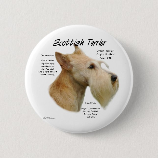 Badge Rond 5 Cm Histoire écossaise à Wheaten (Devant)