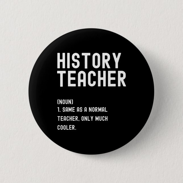 Badge Rond 5 Cm Histoire Enseignant Définition Premier jour de l'é (Devant)