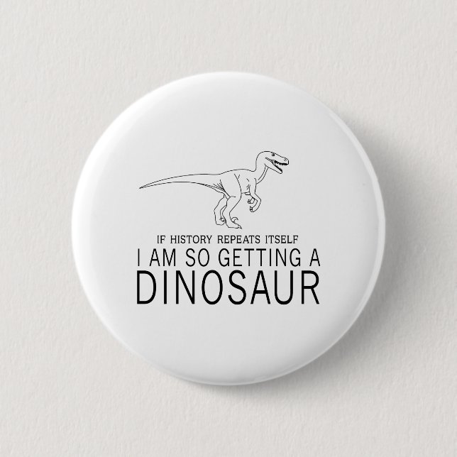 Badge Rond 5 Cm Histoire et dinosaures (Devant)