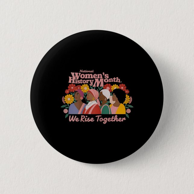 Badge Rond 5 Cm Histoire nationale des femmes Mois Autonomisation  (Devant)