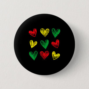 Badge Rond 5 Cm Histoire noire cœurs filles enfants afro-américain