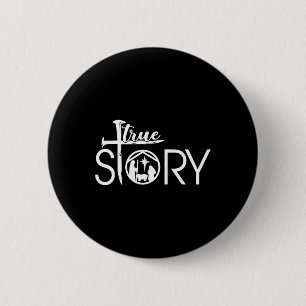 Badge Rond 5 Cm Histoire Véritable de la Naissance de Jésus Noël N