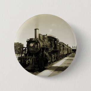 Badge Rond 5 Cm Historic Railroad