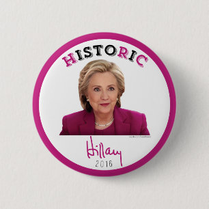 Badge Rond 5 Cm Historique - Hillary Clinton 2016 pour le