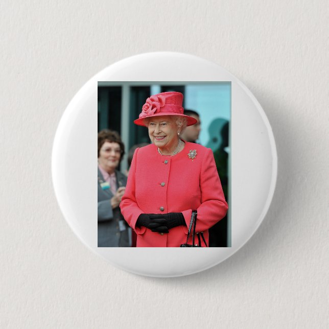 Badge Rond 5 Cm HM Queen Elizabeth II Warrington 2012 Professionne (Devant)