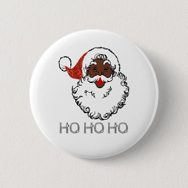 Badge Rond 5 Cm ho black père Noël (Devant)