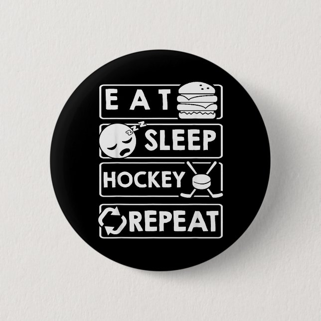 Badge Rond 5 Cm Hockey (Devant)