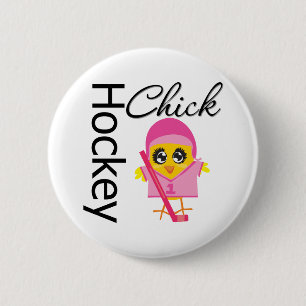 Badge Rond 5 Cm Hockey Chick
