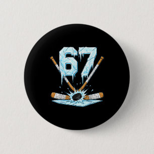 Badge Rond 5 Cm Hockey drôle 67 Mème 6-7 Six Sept Génération Alpha