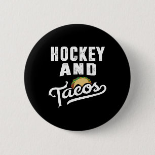 Badge Rond 5 Cm Hockey et Tacos Papa Garçons Joueur de glace enfan