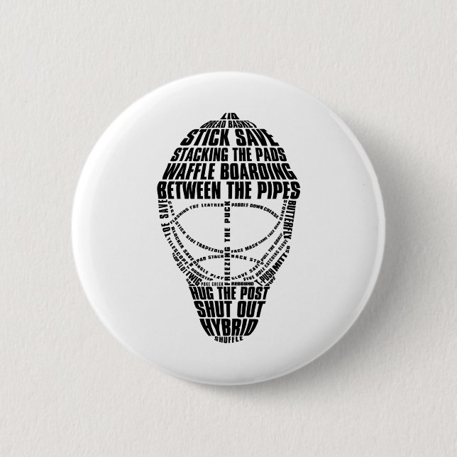 Badge Rond 5 Cm Hockey Goalie Mask Tygraphy  (Devant)