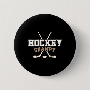 Badge Rond 5 Cm Hockey Papi Vintage Amateur de Hockey 