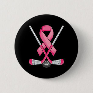 Badge Rond 5 Cm Hockey rose Ruban Brebis Sensibilisation au cancer