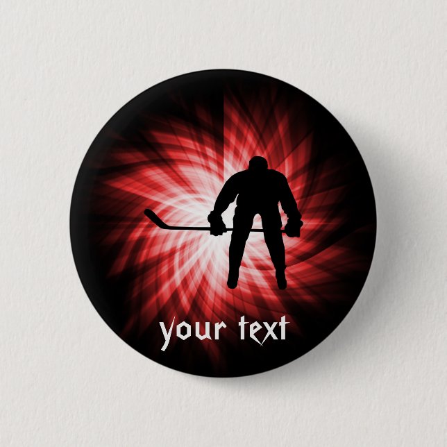 Badge Rond 5 Cm Hockey rouge (Devant)