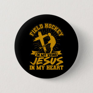 Badge Rond 5 Cm Hockey sur gazon Hockey sur gazon dans mes veines
