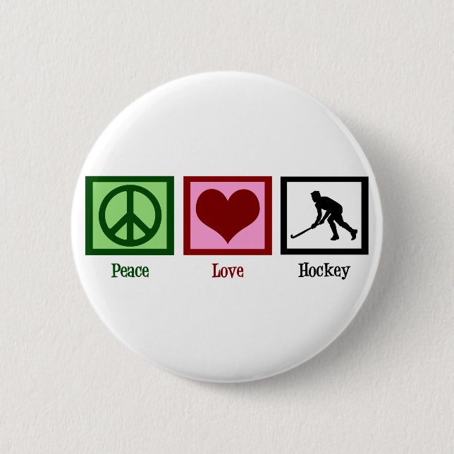 Badge Rond 5 Cm Hockey sur gazon Peace Love (Devant)