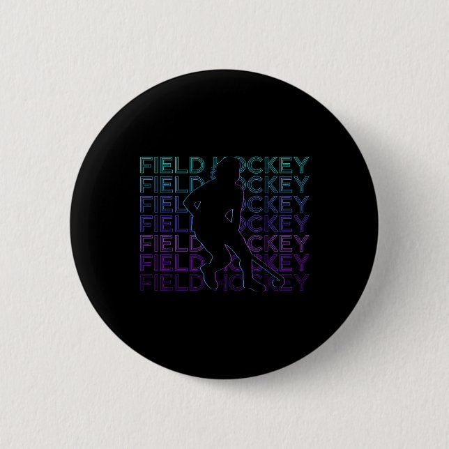 Badge Rond 5 Cm Hockey sur gazon rétro  (Devant)