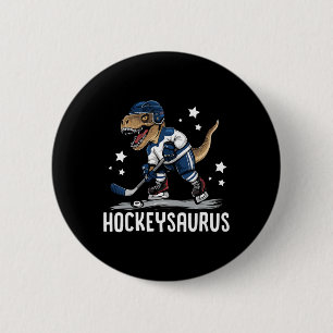 Badge Rond 5 Cm Hockeysaurus Drôle Dinosaure Hockey Enfants Hockey