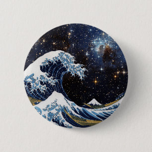 Badge Rond 5 Cm Hokusai & LH95