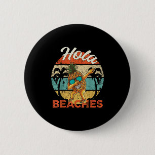 Badge Rond 5 Cm Hola Plages Femmes Amusantes Aloha Beach Ananas Fa