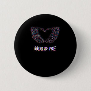 Badge Rond 5 Cm Hold Me Classic - Skeleton Hand Heart