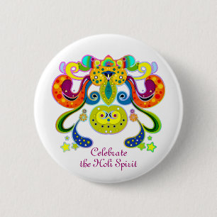 Badge Rond 5 Cm holiES - abstrait vache heureuse et sainte + vos i