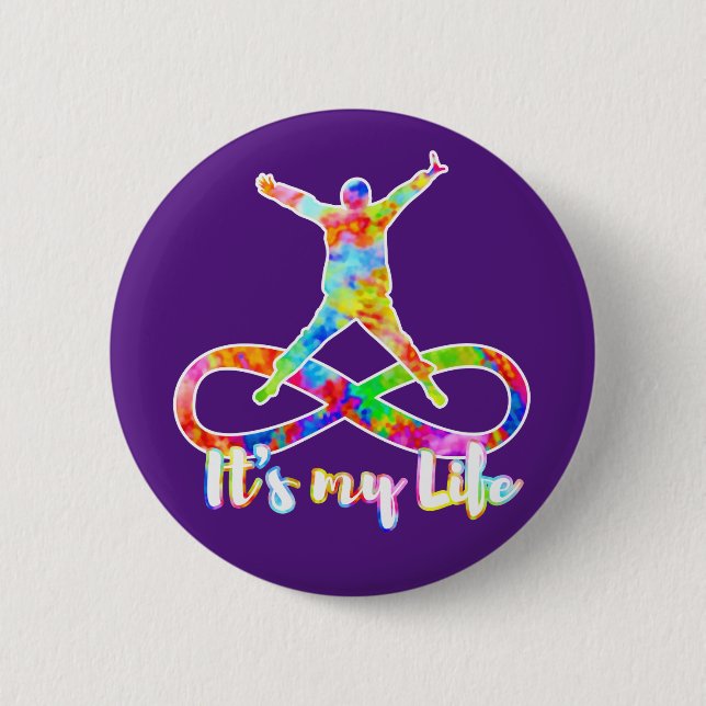 Badge Rond 5 Cm holiES - Lemniscate - C'est ma vie (Devant)