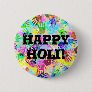 Badge Rond 5 Cm holiES - mains éclaboussures colorées grunge motif