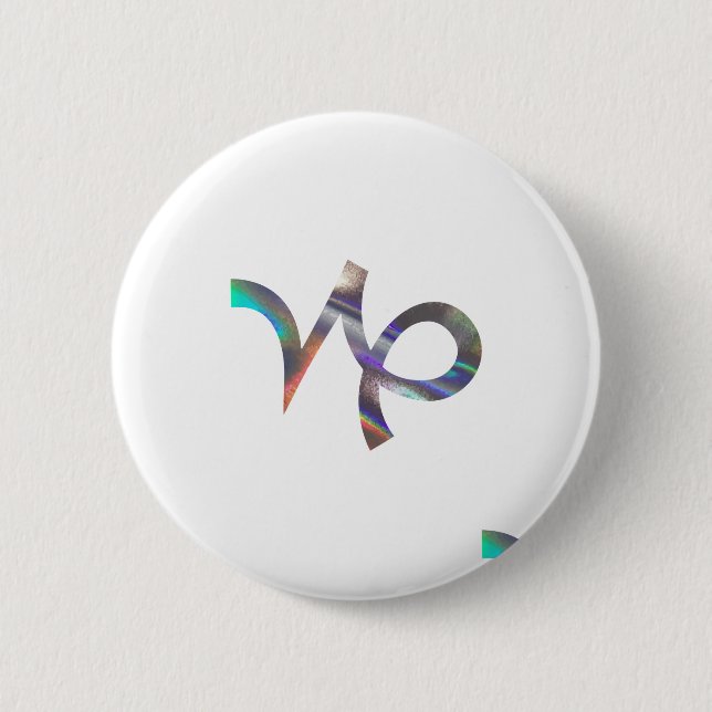 Badge Rond 5 Cm hologramme Capricorne (Devant)