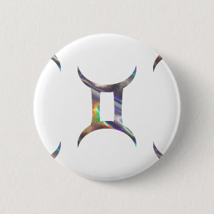 Badge Rond 5 Cm hologramme Gemini