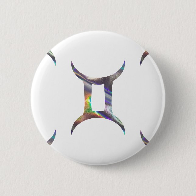 Badge Rond 5 Cm hologramme Gemini (Devant)