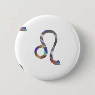 Badge Rond 5 Cm hologramme Leo