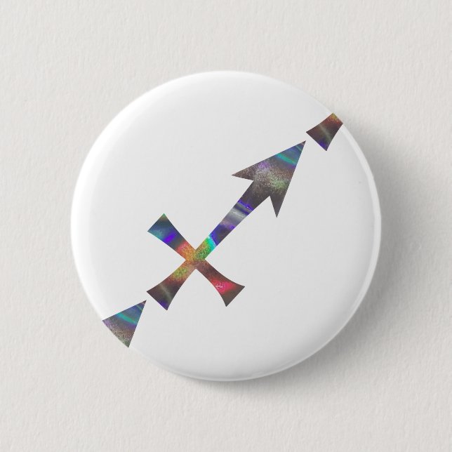 Badge Rond 5 Cm hologramme Sagittarius (Devant)