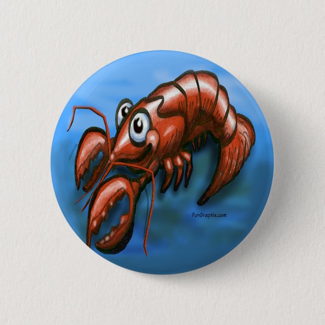 Badge Rond 5 Cm Homard (Devant)