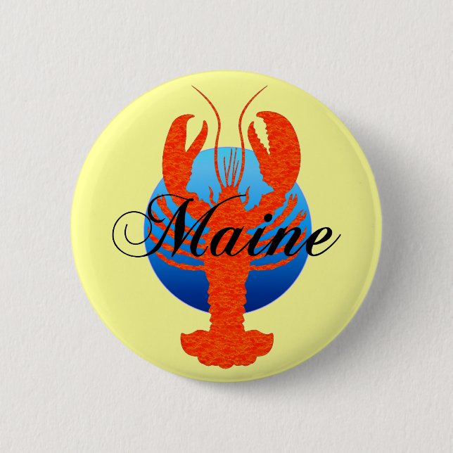 Badge Rond 5 Cm Homard du Maine (Devant)