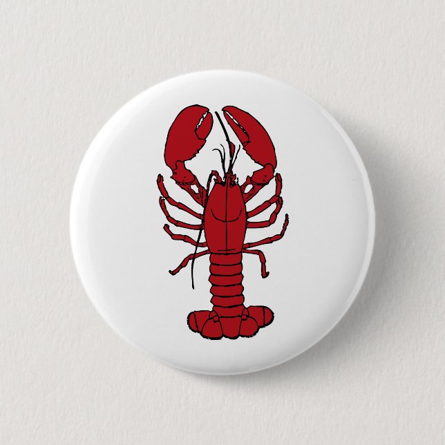 Badge Rond 5 Cm Homard rouge (Devant)
