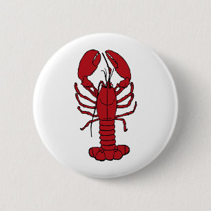 Badge Rond 5 Cm Homard rouge