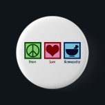Badge Rond 5 Cm Homéopath Peace Love Homéopathie<br><div class="desc">Montrez votre soutien à l'homéopathie ou à la médecine alternative avec ce cadeau mignon pour un médecin homéopathique ou naturopathique de naturopathie. Médecine holistique ou guérisseur présent. Peace Love Homeopathy.</div>