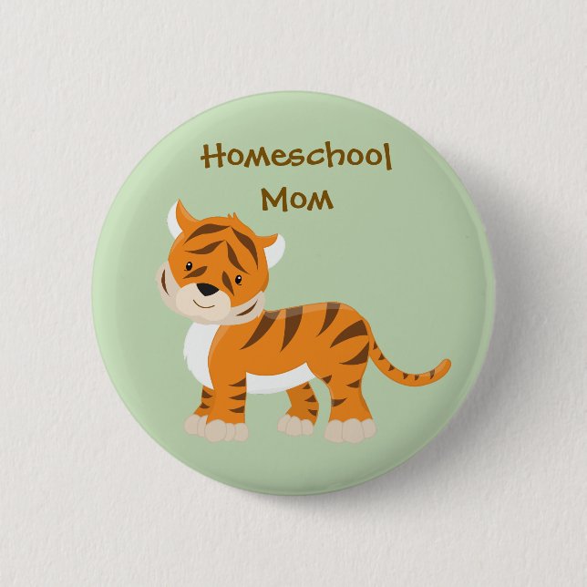 Badge Rond 5 Cm Homeschool Mom Tiger (Devant)