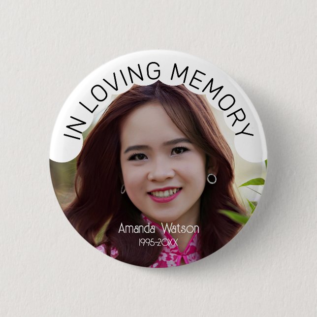 Badge Rond 5 Cm Hommage funéraire photo moderne (Devant)