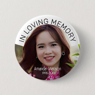 Badge Rond 5 Cm Hommage Mémorial Moderne En souvenir affectueux
