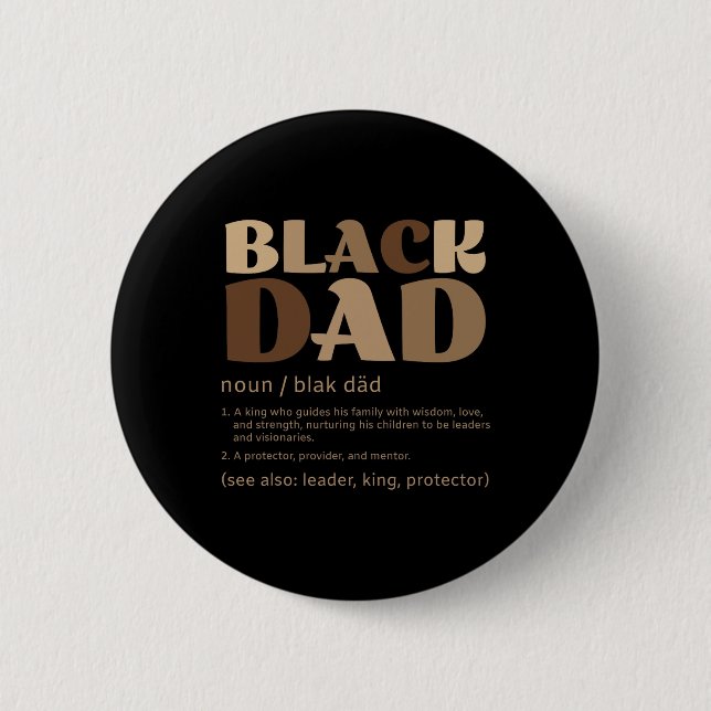 Badge Rond 5 Cm Homme Black Papa Melanin Définition Africain Améri (Devant)