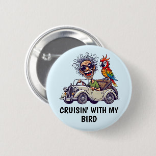 Badge Rond 5 Cm Homme conduisant