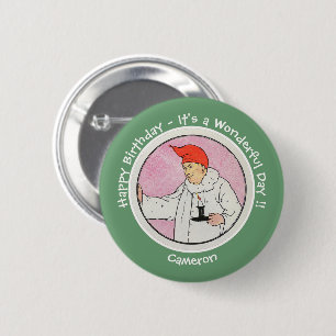 Badge Rond 5 Cm Homme dans la lune Mère Oie objets de fête d'anniv