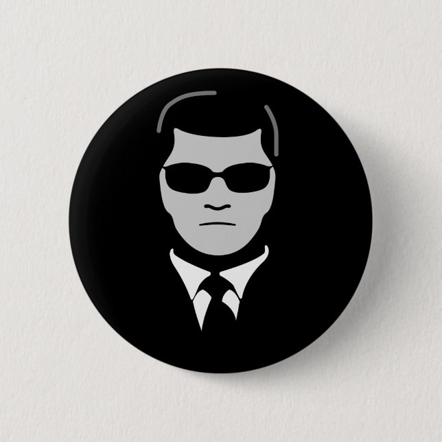 Badge Rond 5 Cm Homme dans le noir (Devant)