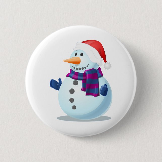 Badge Rond 5 Cm homme de neige (Devant)