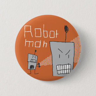Badge Rond 5 Cm Homme de robot
